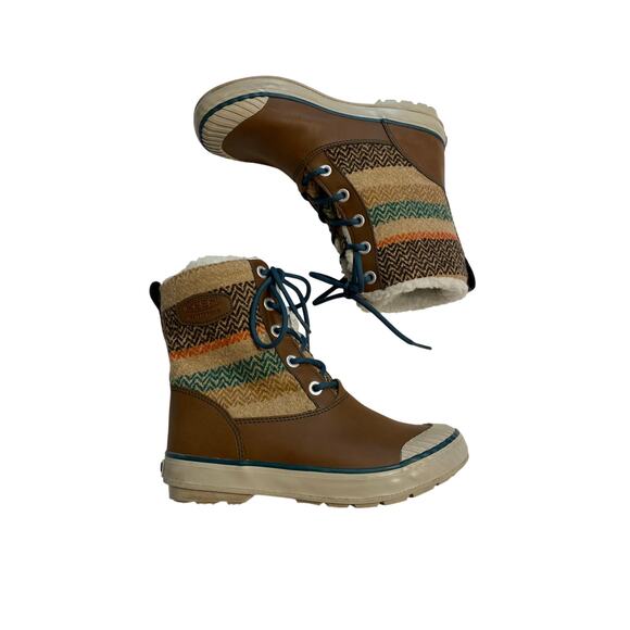 Keen Elsa Lined Women 6 Boots Waterproof 100 Gram Insulation Chevron Pattern - Picture 7 of 14